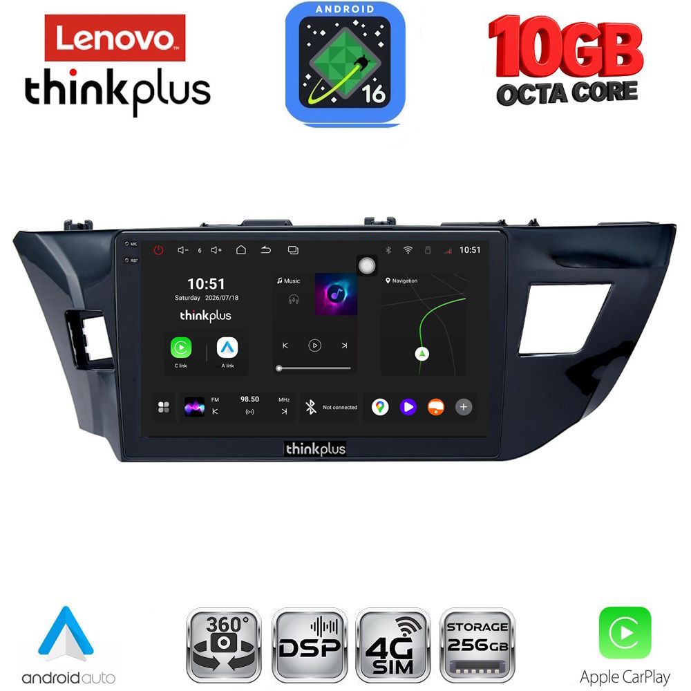 LTM11714MD_16 LENOVO LTM 11714MD_CPA (10inc) MULTIMEDIA TABLET for TOYOTA COROLLA mod. 2013-2016 - Image 1