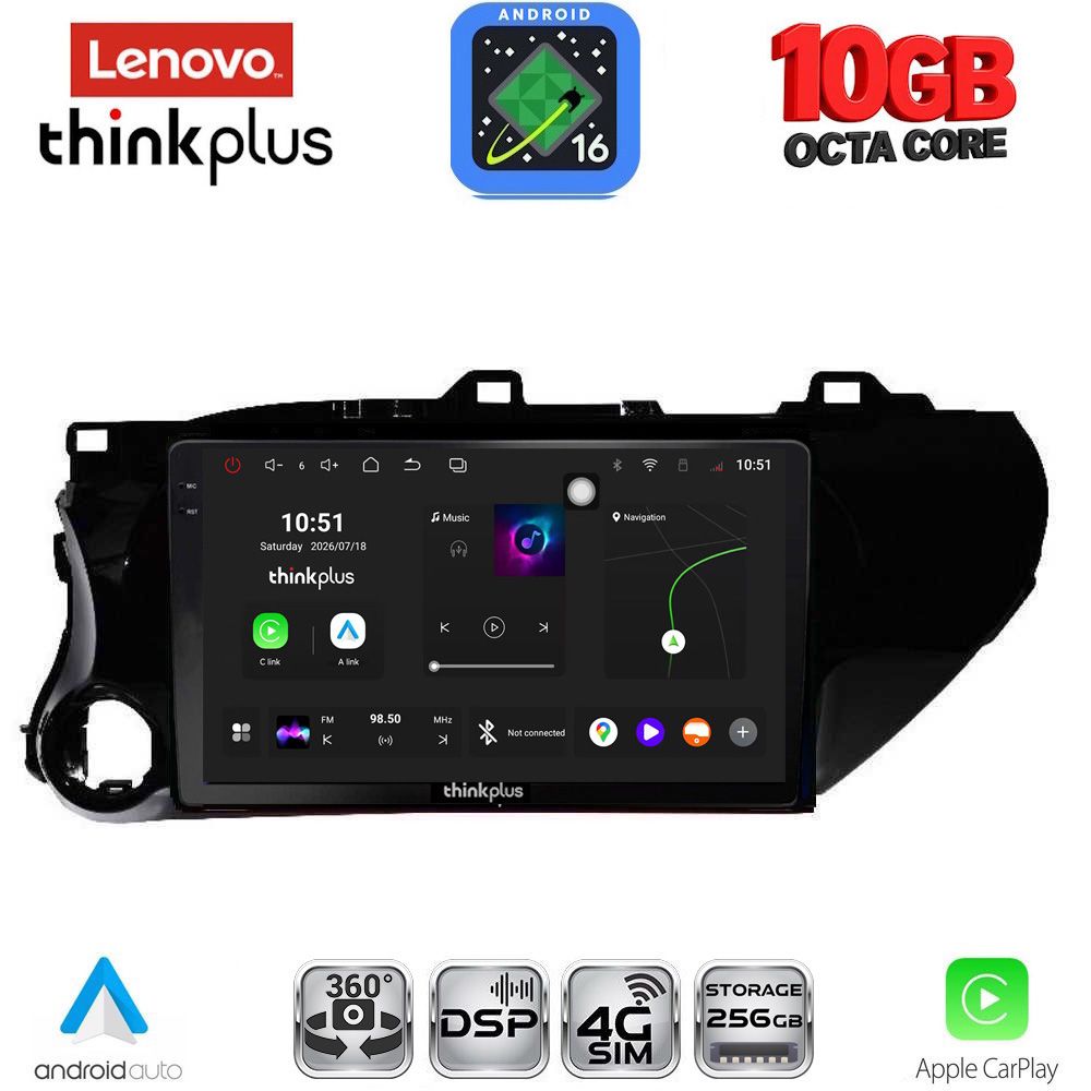 LTM11721_16 LENOVO LTM 11721_CPA (10inc) MULTIMEDIA TABLET for TOYOTA HILUX mod. 2017-2026 - Image 1