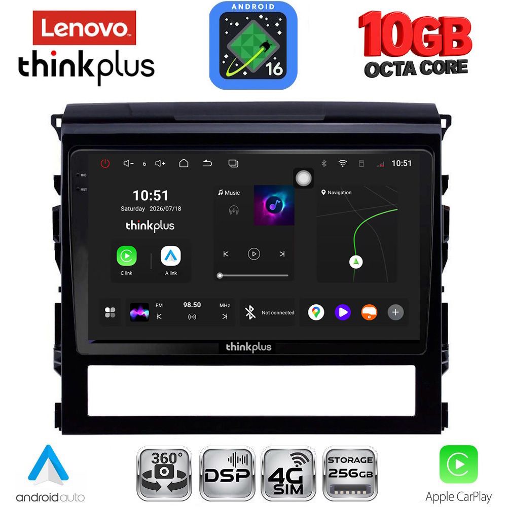 LTM11725_16 LENOVO LTM 11725_CPA (9inc) MULTIMEDIA TABLET for TOYOTA LANDCRUISER mod. 2016-2019 - Image 1