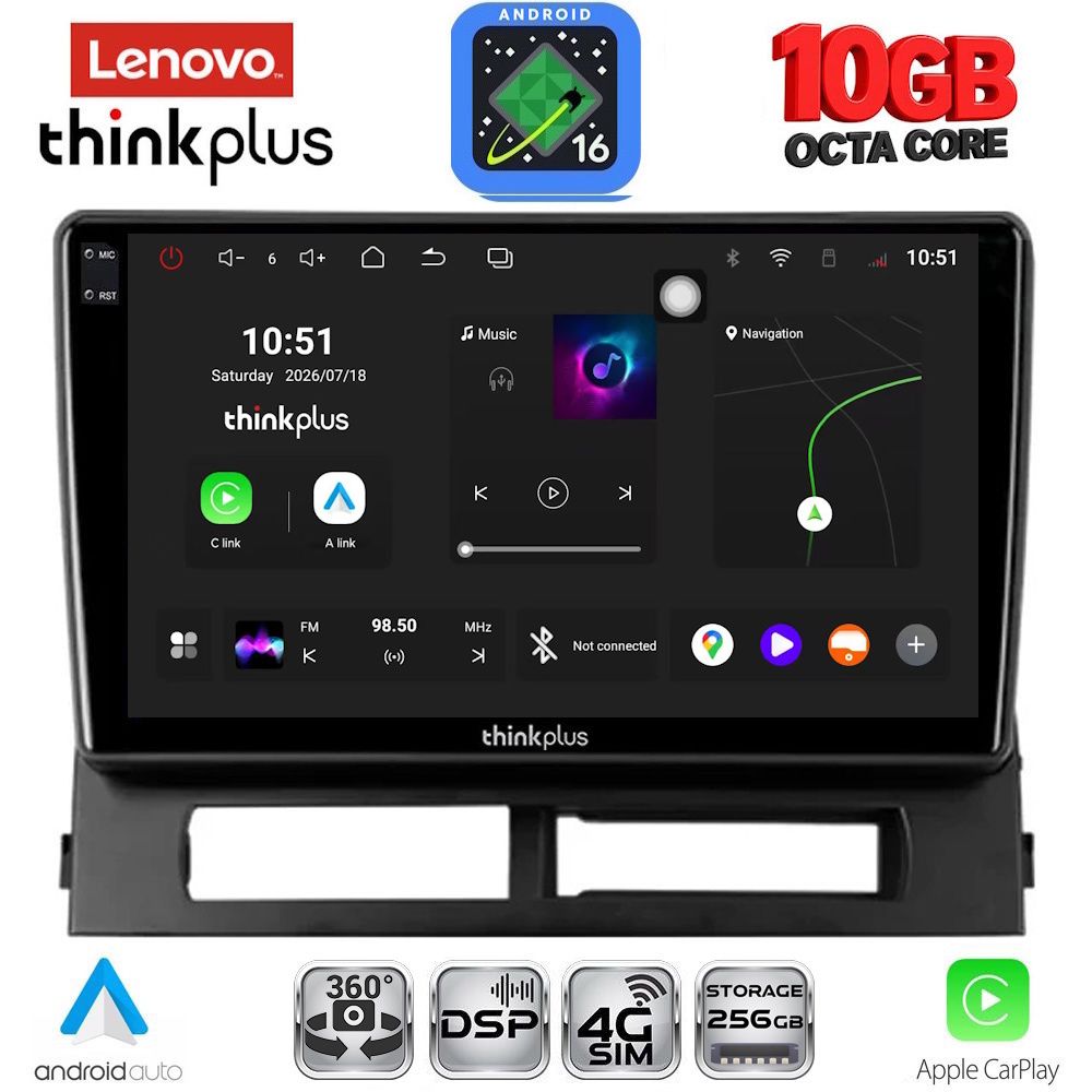 LTM11728DASH_16 LENOVO LTM 11728DASH_CPA (9inc) MULTIMEDIA TABLET for TOYOTA PRIUS mod. 2003-2009 (Supports Original Clima-HYBRID) - Image 1
