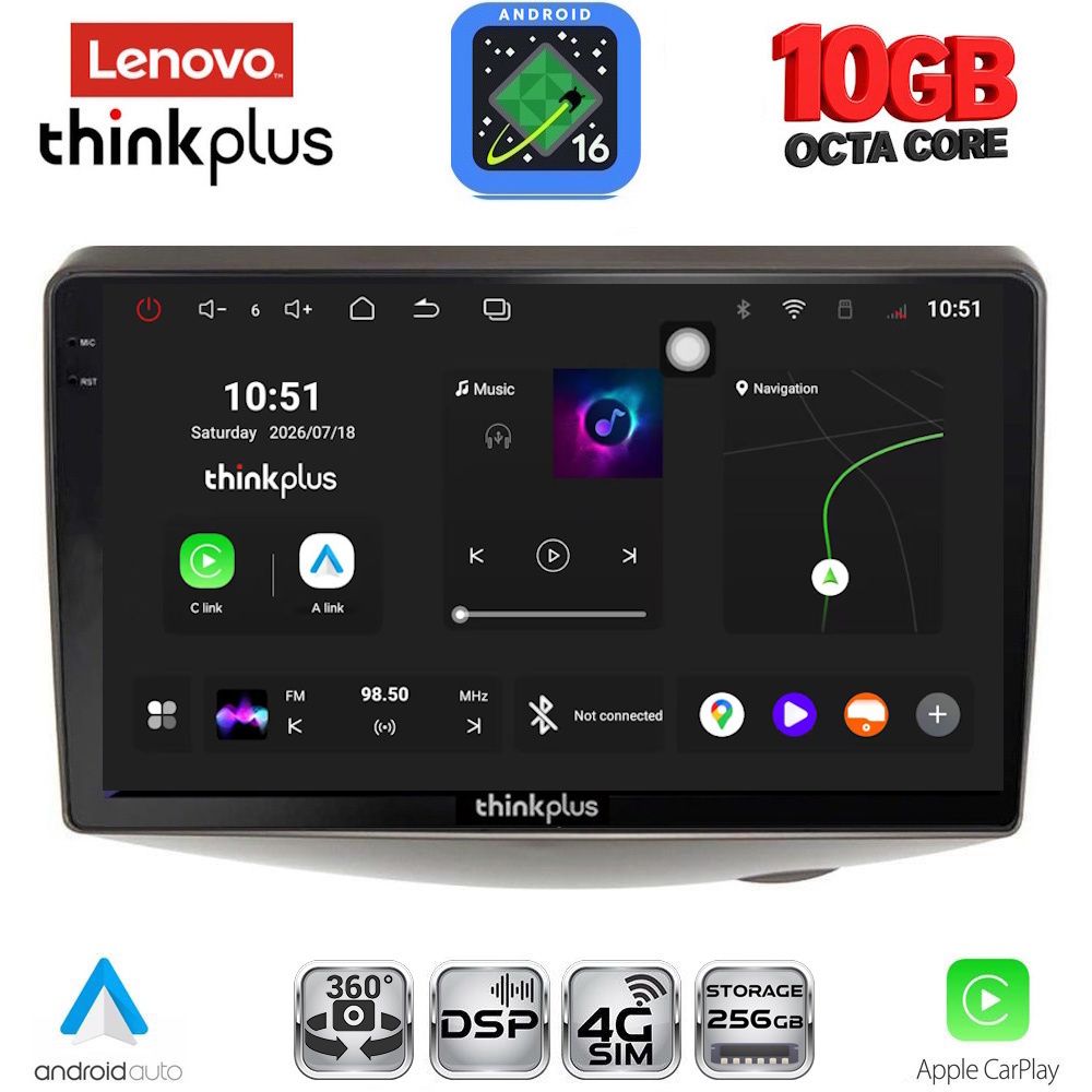 LTM11735_16 LENOVO LTM 11735_CPA (9inc) MULTIMEDIA TABLET for TOYOTA YARIS mod. 1999-2006 - Image 1