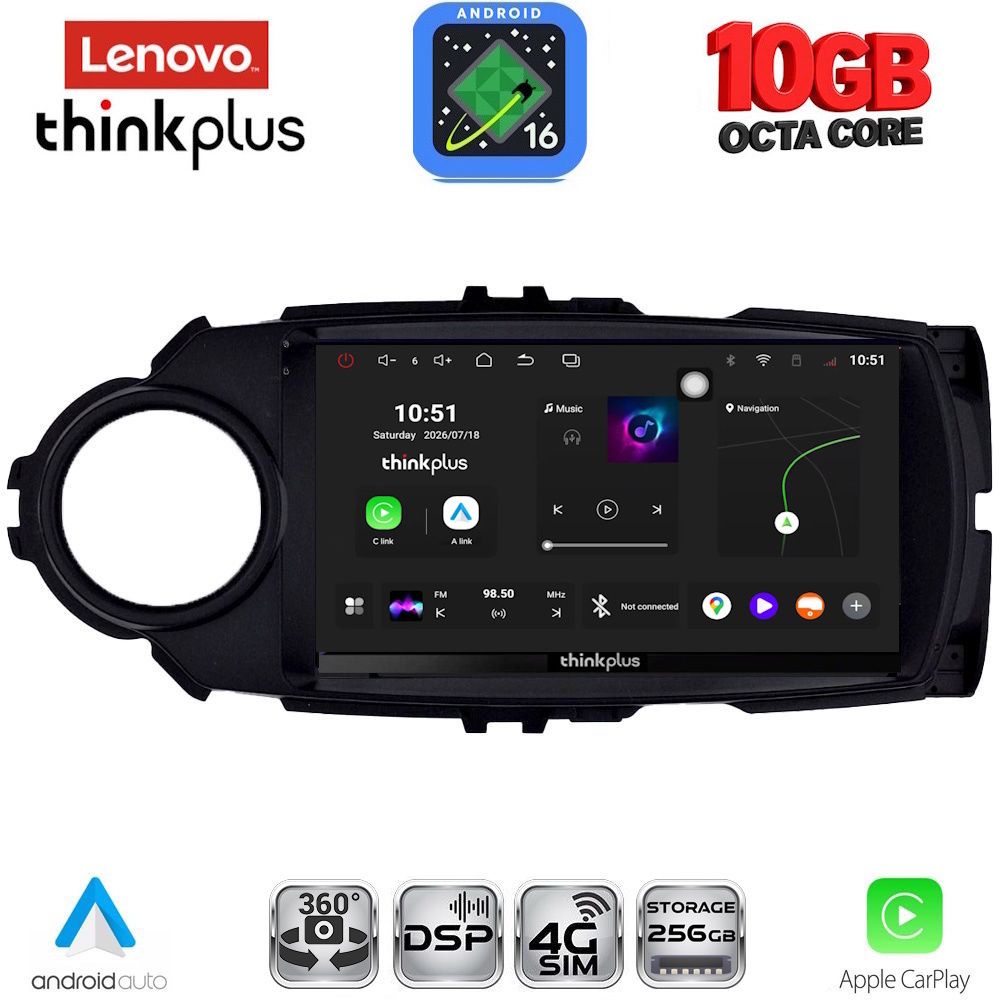 LTM11737FL_16 LENOVO LTM 11737FL_CPA (9inc) MULTIMEDIA TABLET for TOYOTA YARIS mod. 2015-2020 - Image 1