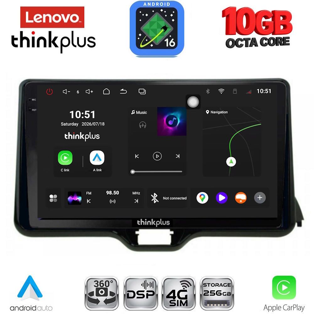 LTM11738_16 LENOVO LTM 11738_CPA (10inc) MULTIMEDIA TABLET for TOYOTA YARIS mod. 2020-2026 - MAZDA 2 mod. 2023-2026 - Image 1