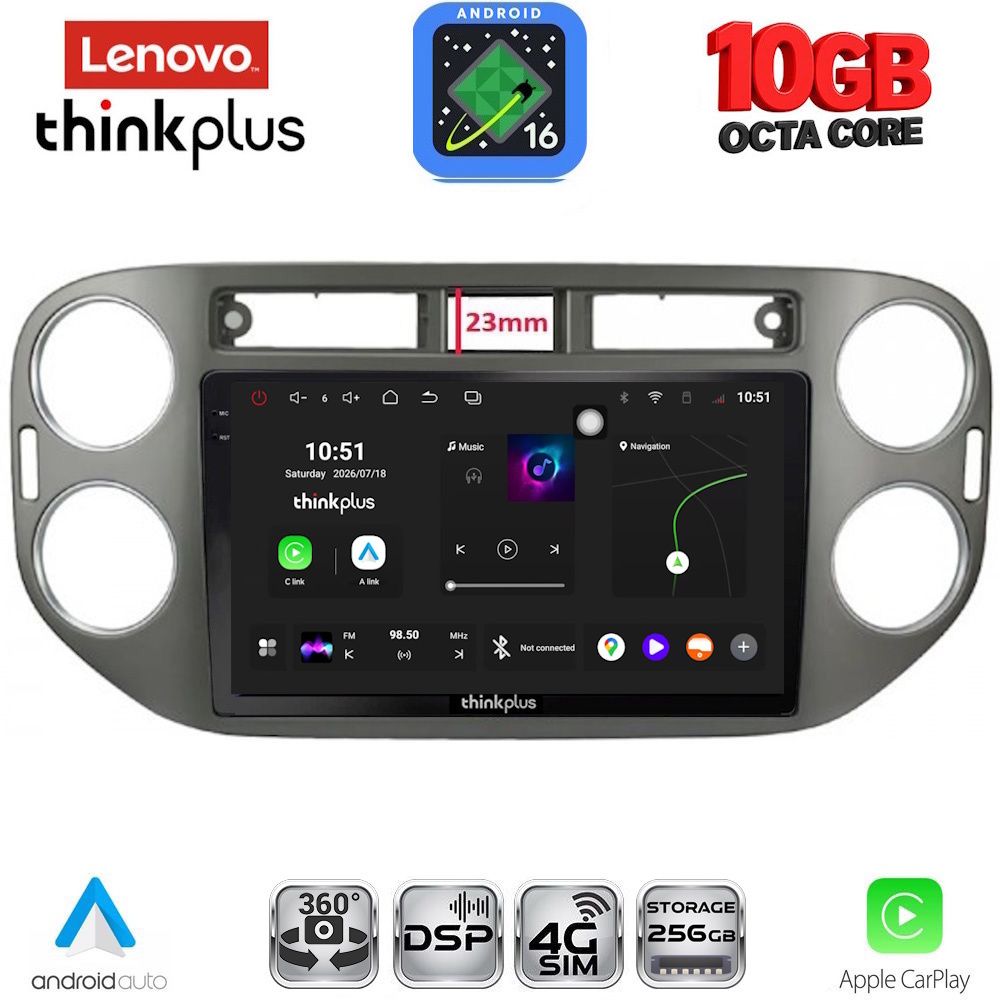 LTM11760GR_16 LENOVO LTM 11760GR_CPA (9inc) MULTIMEDIA TABLET for VW TIGUAN mod. 2011-2016 (GREY) - Image 1