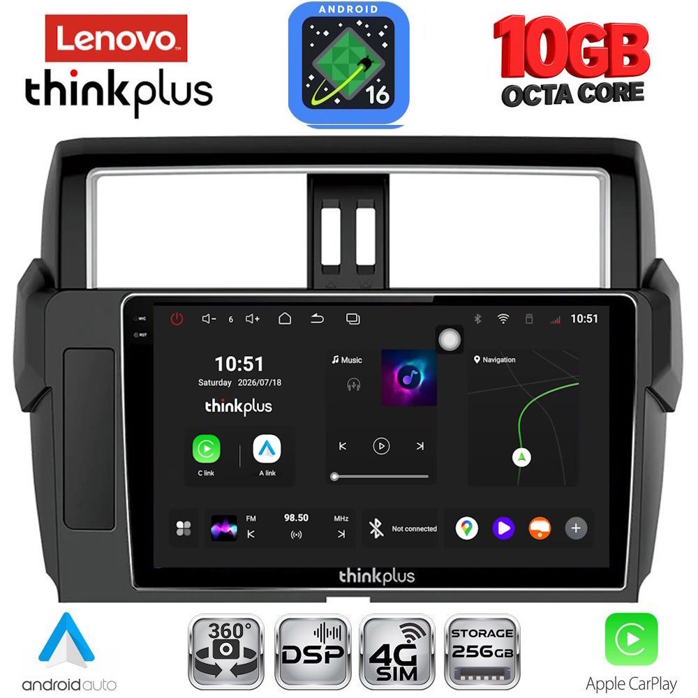 LTM11777╬ΤL_16 LENOVO LTM 11777_CPA (10inc) MULTIMEDIA TABLET for TOYOTA PRADO mod. 2014-2017 - Image 1