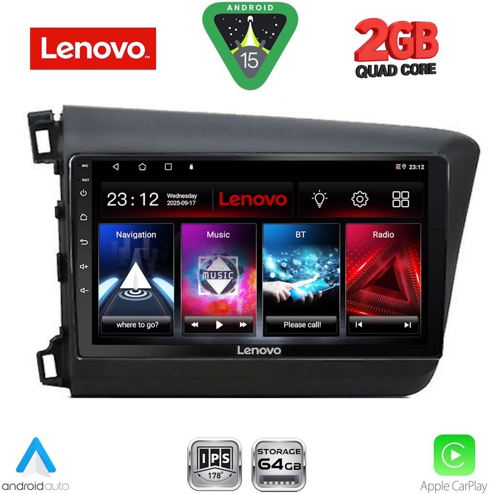 LVD21904D_15 LENOVO LVD 21904D_CPA (9inc) MULTIMEDIA TABLET for HONDA CIVIC 4Doors mod. 2012-2016 - Image 1