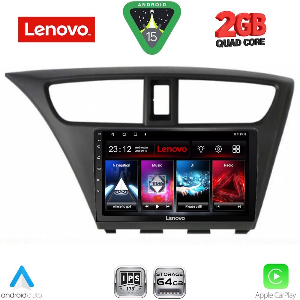 LVD2190_15 LENOVO LVD 2190_CPA (9inc) MULTIMEDIA TABLET for HONDA CIVIC mod. 2012-2016 - Image 1