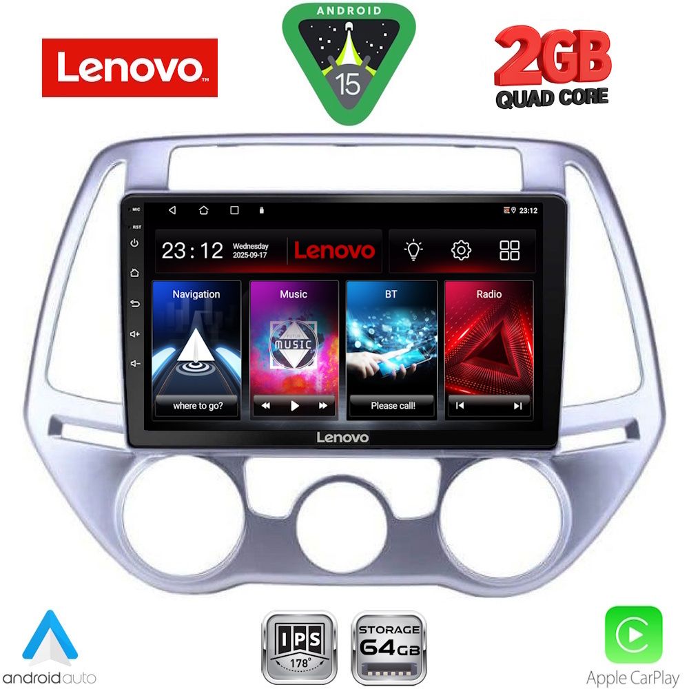 LVD2227AC_15 LENOVO LVD 2227_CPA A/C (9inc) MULTIMEDIA TABLET for HYUNDAI i20 mod. 2008-2012 - Image 1