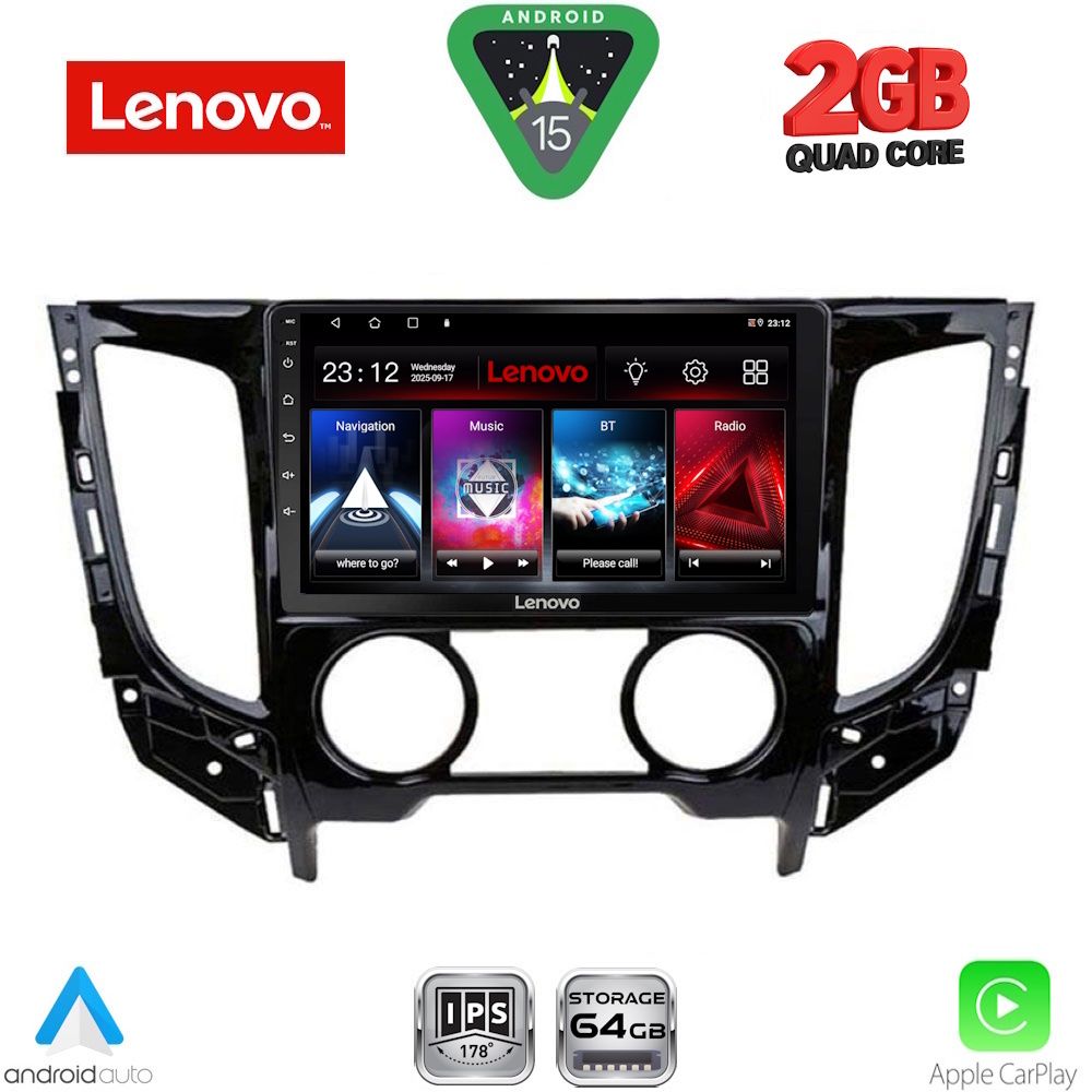LVD2437AC_15 LENOVO LVD 2437_CPA A/C (9inc) MULTIMEDIA TABLET for MITSUBISHI L200 mod. 2015-2019 with A/C - Image 1