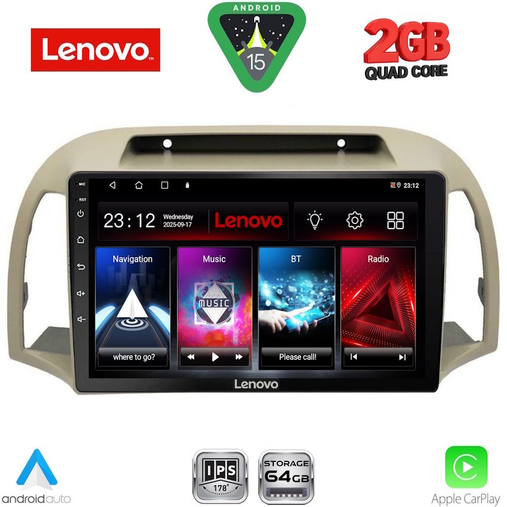 LVD2457BG_15 LENOVO LVD 2457BG_CPA (9inc) MULTIMEDIA TABLET for NISSAN MICRA K12 mod. 2002-2010 (BEIGE) - Image 1