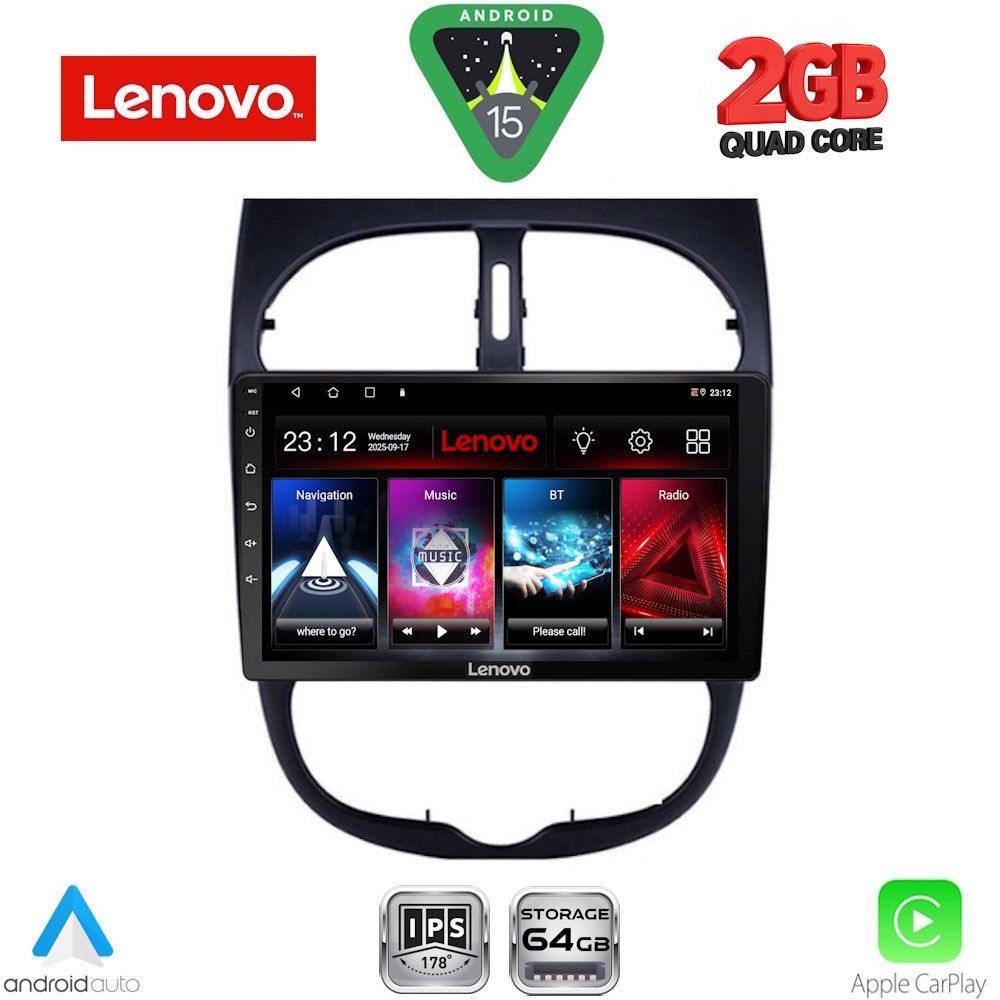 LVD2506_15 LENOVO LVD 2506_CPA (9inc) MULTIMEDIA TABLET for PEUGEOT 206 mod. 1998-2006 - Image 1