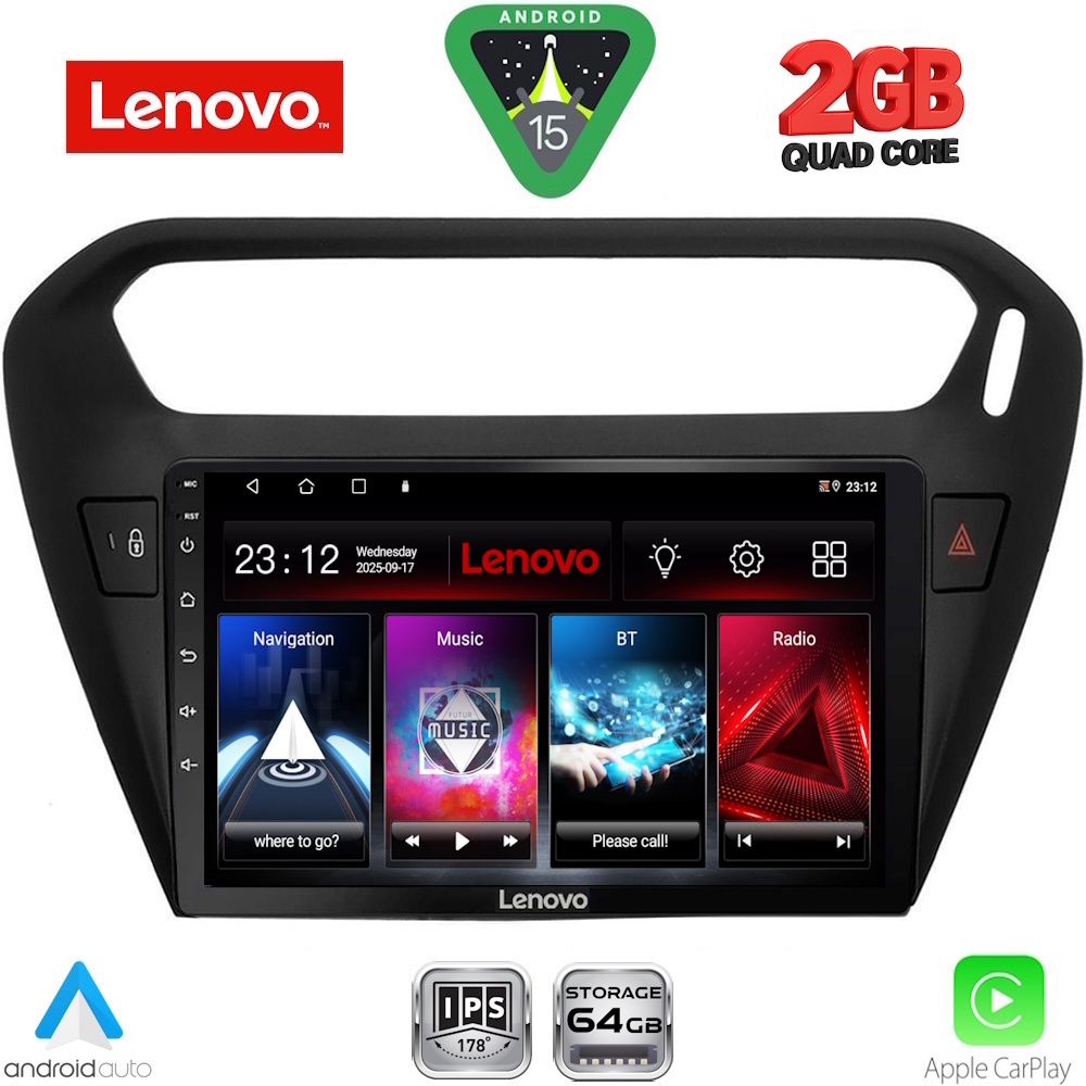 LVD2511BL_15 LENOVO LVD 2511BL_CPA (9inc) MULTIMEDIA TABLET for CITROEN ELYSEE – PEUGEOT 301 mod. 2013-2026 (BLACK) - Image 1