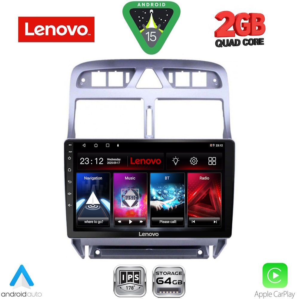 LVD2512_15 LENOVO LVD 2512_GPS (9inc) MULTIMEDIA TABLET for PEUGEOT 307 mod. 2001-2008 - Image 1