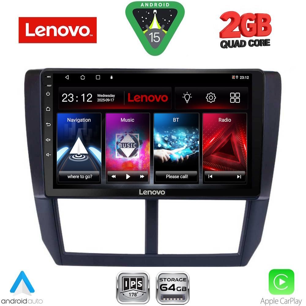 LVD2662_15 LENOVO LVD 2662_CPA (9inc) MULTIMEDIA TABLET for SUBARU FORESTER - IMPREZA - XV mod. 2008-2013 - Image 1