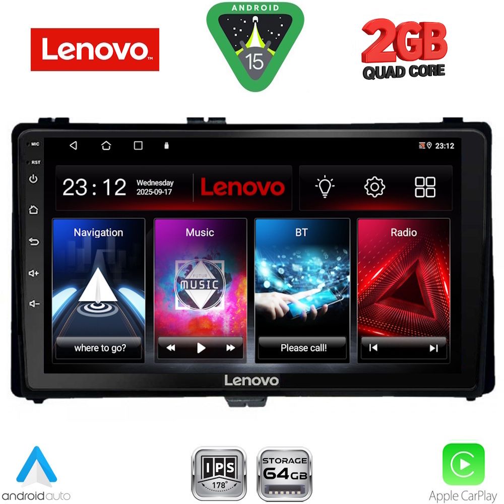 LVD2703_15 LENOVO LVD 2703A_CPA (9inc) MULTIMEDIA TABLET for TOYOTA AURIS mod. 2015-2021 – AYGO X mod. 2022-2026 – COROLLA mod. 2017-2019 - Image 1