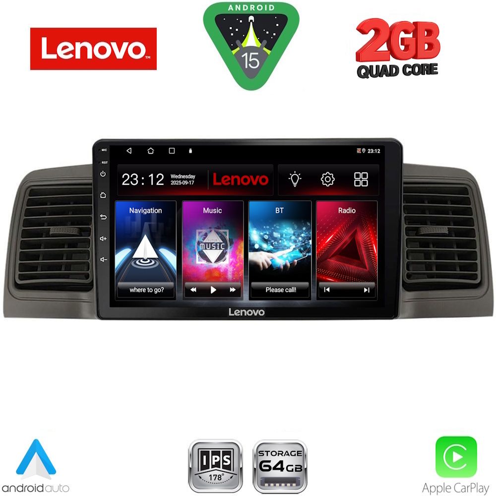 LVD2712_15 LENOVO LVD 2712BL_CPA (9inc) MULTIMEDIA TABLET for TOYOTA COROLLA mod. 2001-2006 (BLACK) - Image 1