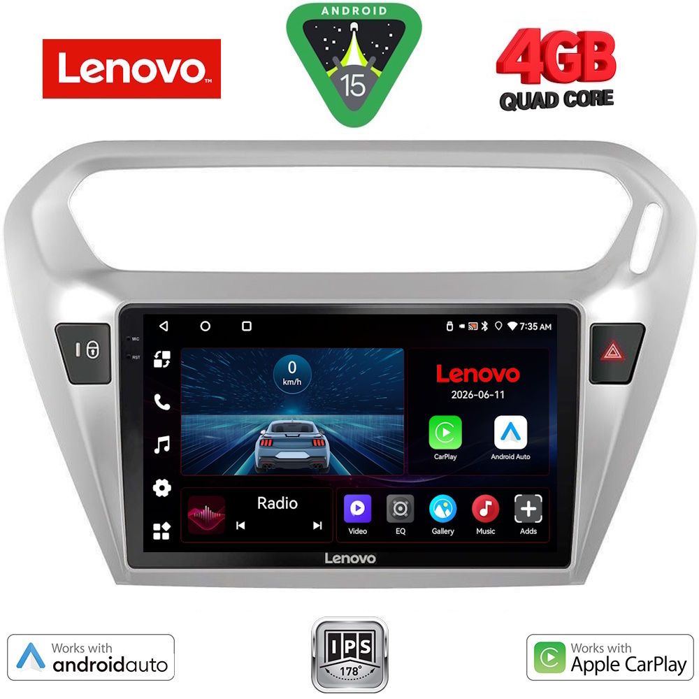 LVE7511SL_15 LENOVO LVE 8511SL_CPAA (9inc) MULTIMEDIA TABLET for CITROEN ELYSEE – PEUGEOT 301 mod. 2013-2026 (SILVER) - Image 1