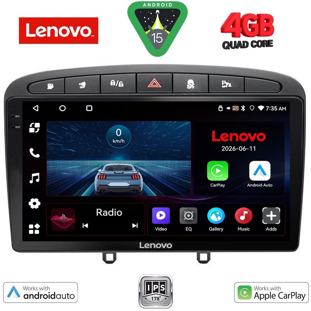 LVE7513BL_15 LENOVO LVE 8513BL_CPAA (9inc) MULTIMEDIA TABLET for PEUGEOT 308 mod.2007-2012 - RCZ mod.2009-2015 (BLACK) - Image 1