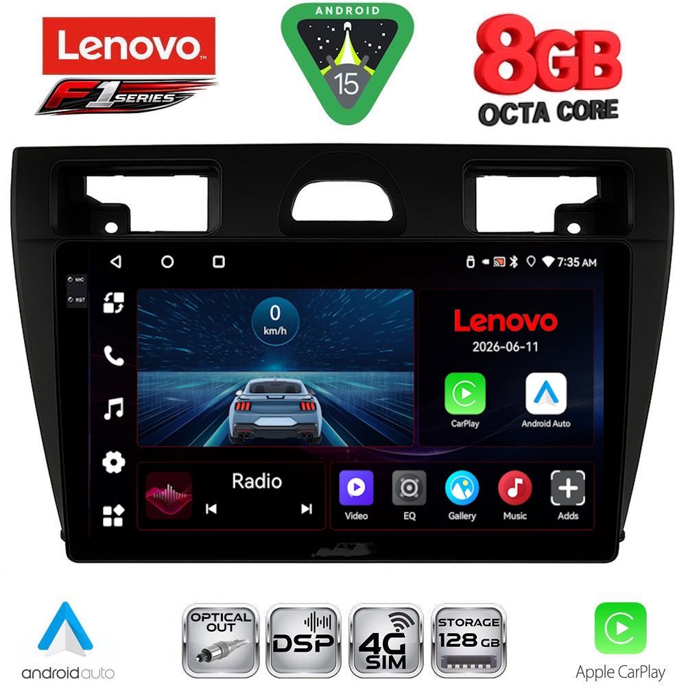 LVE8153BL LENOVO LVE 8153BL_CPAA (9inc) MULTIMEDIA TABLET for FORD FIESTA mod. 2005-2008 (BLACK) - Image 1