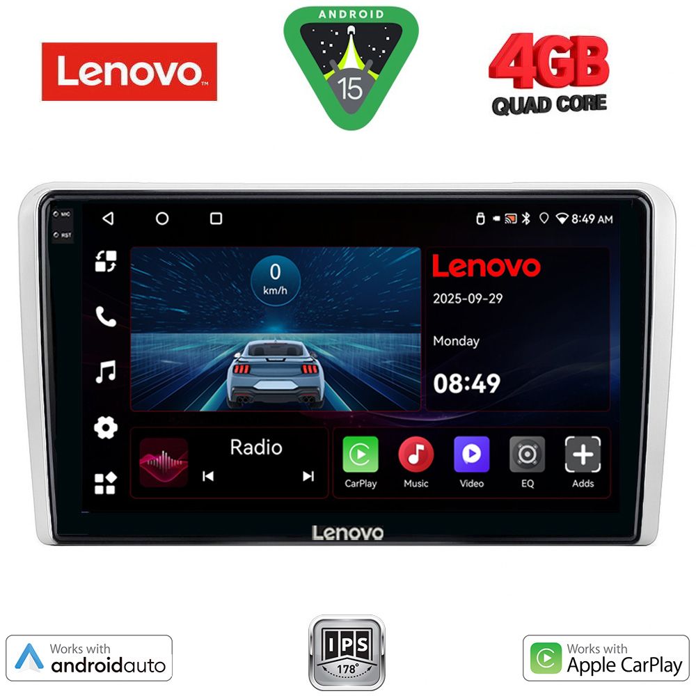 LVE8481SL_15 LENOVO LVE 8481SL_CPAA (9inc) MULTIMEDIA TABLET for OPEL ALL mod. 2004-2014 (SILVER) - Image 1