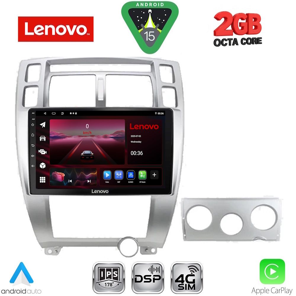 LVF5241SL_15_ LENOVO LVF 5241SL_CPA (10inc) MULTIMEDIA TABLET for HYUNDAI TUCSON mod. 2004-2010 (SILVER) - Image 1
