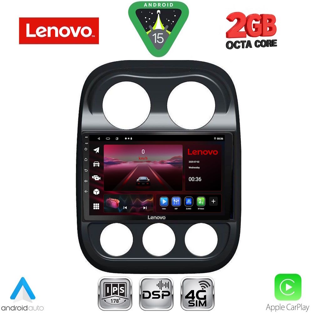 LVF5277_15_ LENOVO LVF 5277_CPA (10inc) MULTIMEDIA TABLET for JEEP COMPASS - PATRIOT mod. 2007-2016 - Image 1