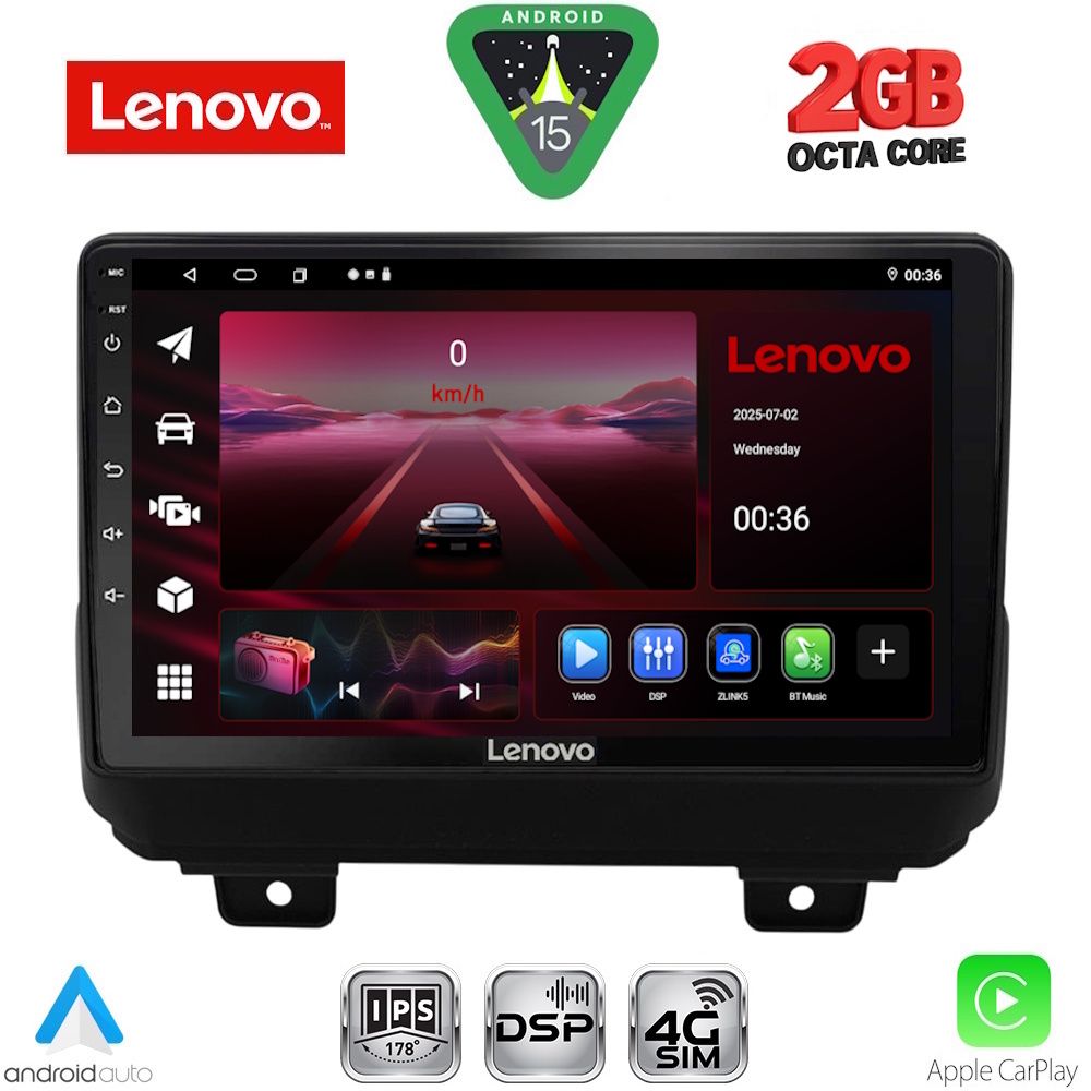 LVF5298_15_ LENOVO LVF 5298_CPA (9inc) MULTIMEDIA TABLET for JEEP WRANGLER mod. 2018-2026 - Image 1