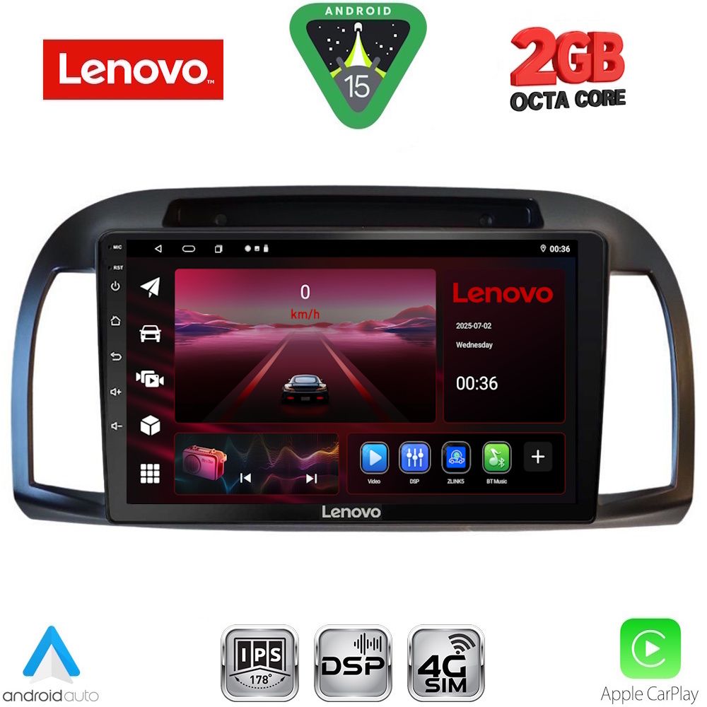 LVF5457BL_15_ LENOVO LVF 5457BL_CPA (9inc) MULTIMEDIA TABLET for NISSAN MICRA K12 mod. 2002-2010 (BLACK) - Image 1