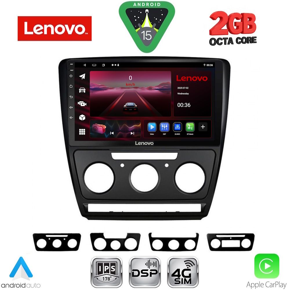 LVF5595BL_15_ LENOVO LVF 5595BL_CPA (10inc) MULTIMEDIA TABLET for SKODA OCTAVIA 5 mod. 2005-2012 (BLACK) - Image 1
