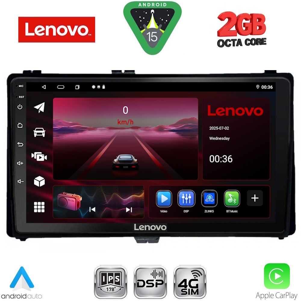 LVF5703_15_ LENOVO LVF 5703A_CPA (9inc) MULTIMEDIA TABLET for TOYOTA AURIS mod. 2015-2021 – AYGO X mod. 2022-2026 – COROLLA mod. 2017-2019 - Image 1