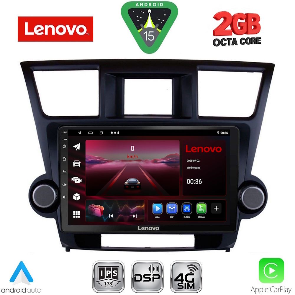 LVF5719_15_ LENOVO LVF 5719_CPA (10inc) MULTIMEDIA TABLET for TOYOTA HIGHLANDER mod. 2008-2015 - Image 1