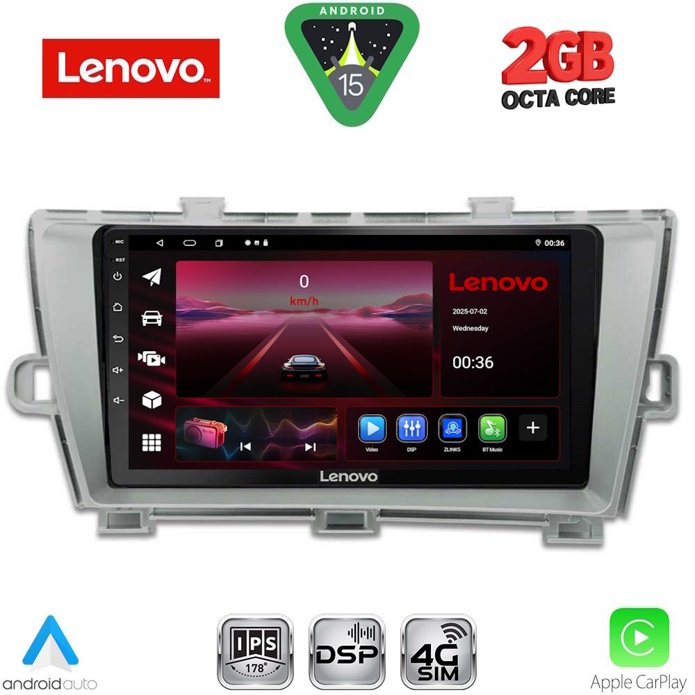 LVF5726_15_ LENOVO LVF 5726SL_CPA (9inc) MULTIMEDIA TABLET for TOYOTA PRIUS mod. 2009-2015 (SILVER) - Image 1