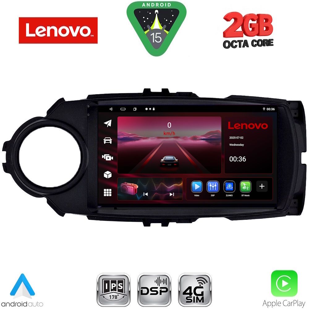 LVF5737FL_15_ LENOVO LVF 5737FL_CPA (9inc) MULTIMEDIA TABLET for TOYOTA YARIS mod. 2015-2020 - Image 1