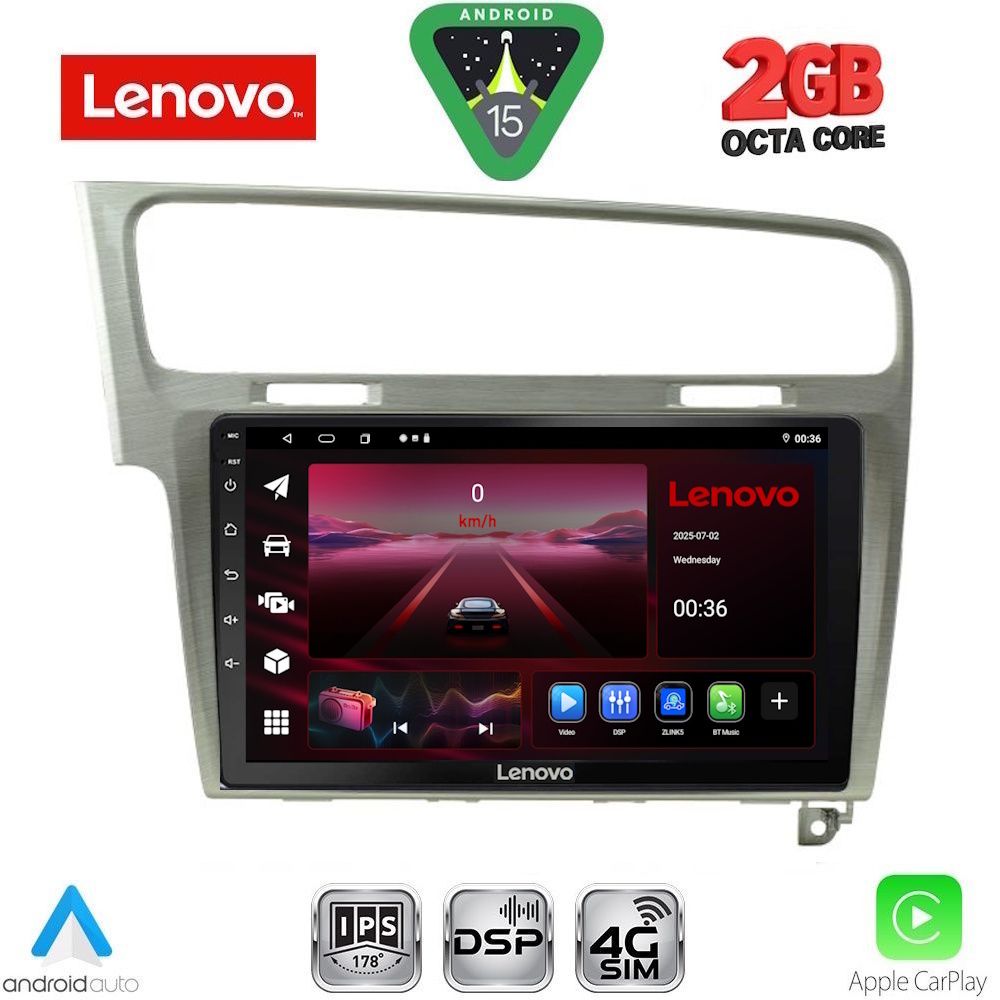 LVF5747SL_15 LENOVO LVF 5747SL_CPA (10inc) MULTIMEDIA TABLET for VW GOLF 7 mod. 2013-2020 (SILVER) - Image 1