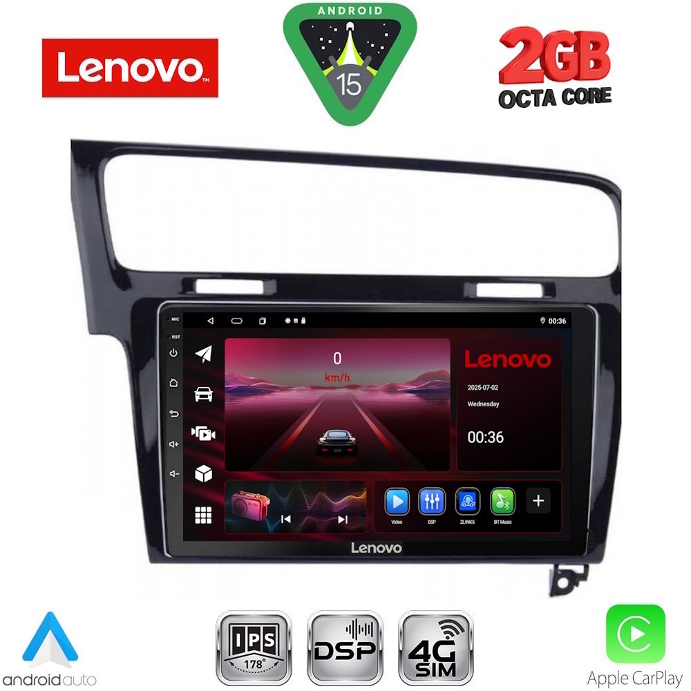 LVF5747_15_ LENOVO LVF 5747BL_CPA (10inc) MULTIMEDIA TABLET for VW GOLF 7 mod. 2013-2020 (SHINY BLACK) - Image 1