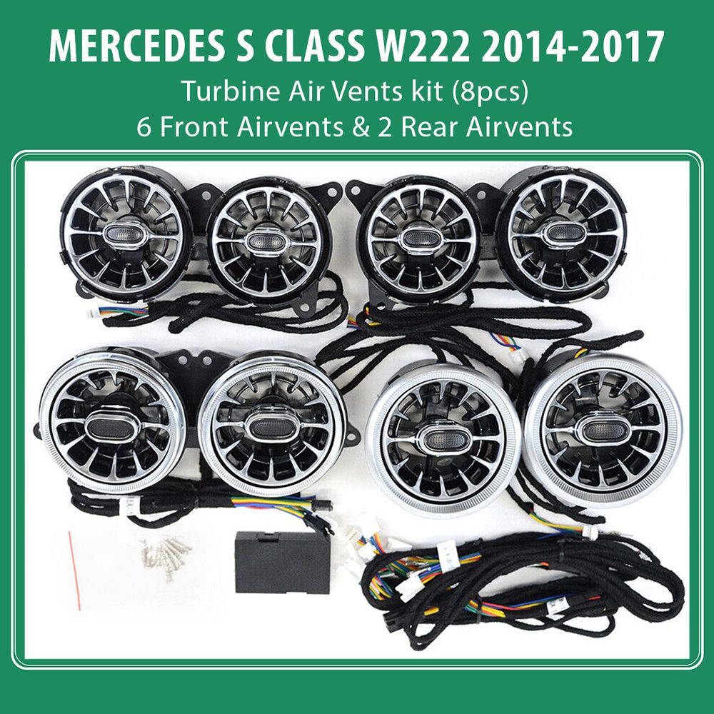 MERCEDES_S_CLASS_AMBIENT_AIRVENTS_8PCS_01 DIQ AMBIENT 8176 SF - BENZ S (W222) (Digital iQ Turbine Air Vent Ambient Light Kit MERCEDES S (W222) mod. 2014-2017) - Image 1