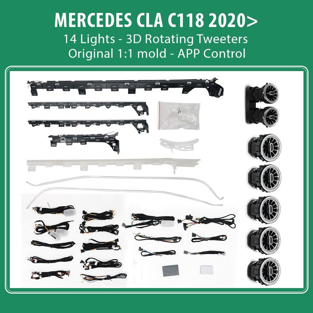Mercedes_CLA_2020_ambient-lights_36_01 DIQ AMBIENT 8179 A4 - MERCEDES CLA (C118) (Digital iQ Ambient Light for Mercedes CLA (C118) mod. 2019-2025 with 36 Lights) - Image 1