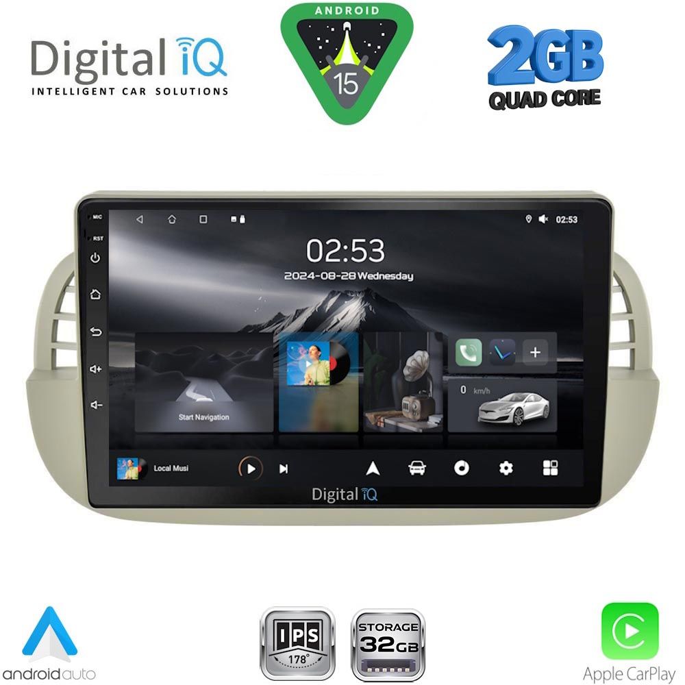 RSD1130BG_15 DIGITAL IQ RSD 1130BG_CPA (9inc) MULTIMEDIA TABLET for FIAT 500 mod. 2007-2015 (BEIGE) - Image 1