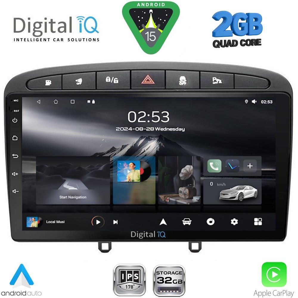 RSD1513BL_15 DIGITAL IQ RSD 1513BL_CPA (9inc) MULTIMEDIA TABLET for PEUGEOT 308 mod. 2007-2012 - RCZ mod.2009-2015 (BLACK) - Image 1