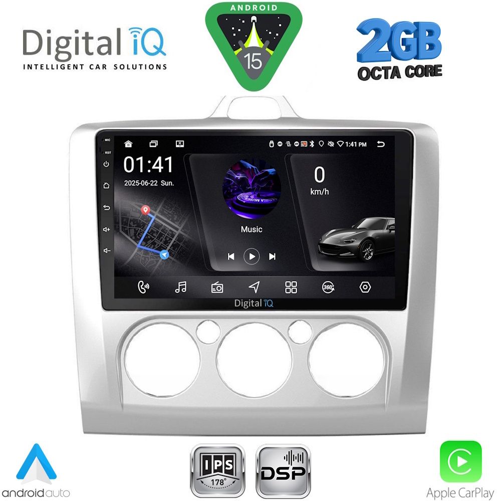 RSF4156AC_15 DIGITAL IQ RSF 4156SL_CPA A/C (9inc) MULTIMEDIA TABLET for FORD FOCUS mod. 2005-2012 (SILVER) - Image 1