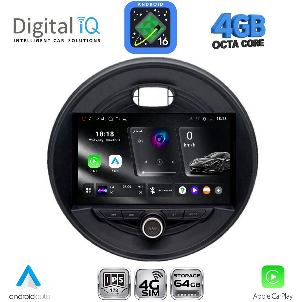 RTG6066_16 DIGITAL IQ RTG 6066_CPA (9inc) MULTIMEDIA TABLET for MINI COOPER (F55-56-F57) mod. 2015-2024 - CLUBMAN (F54) mod. 2015-2024 - ROADSTER (F59) mod. 2014-2024 - COUNTRYMAN (F60) mod. 2016-2024 - Image 1