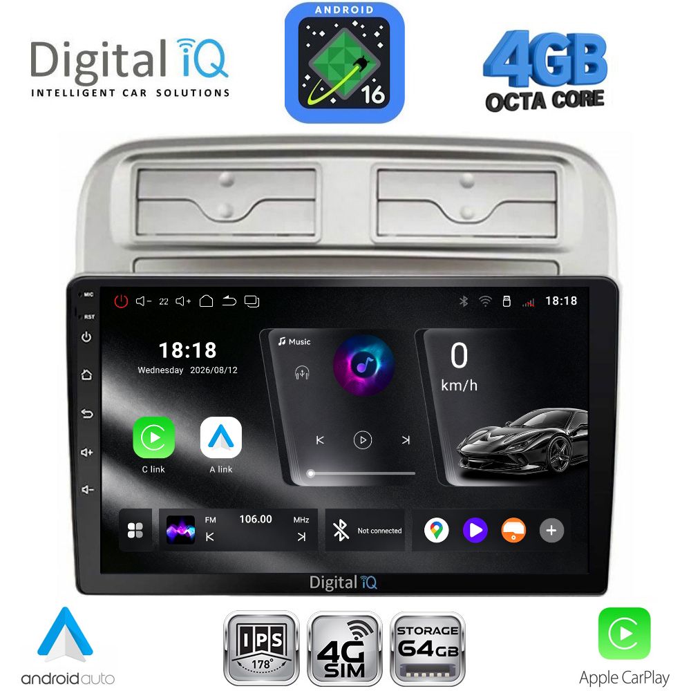 RTG6128_16 DIGITAL IQ RTG 6128_CPA (9inc) MULTIMEDIA TABLET for FIAT GRANDE PUNTO mod. 2005-2012 - Image 1