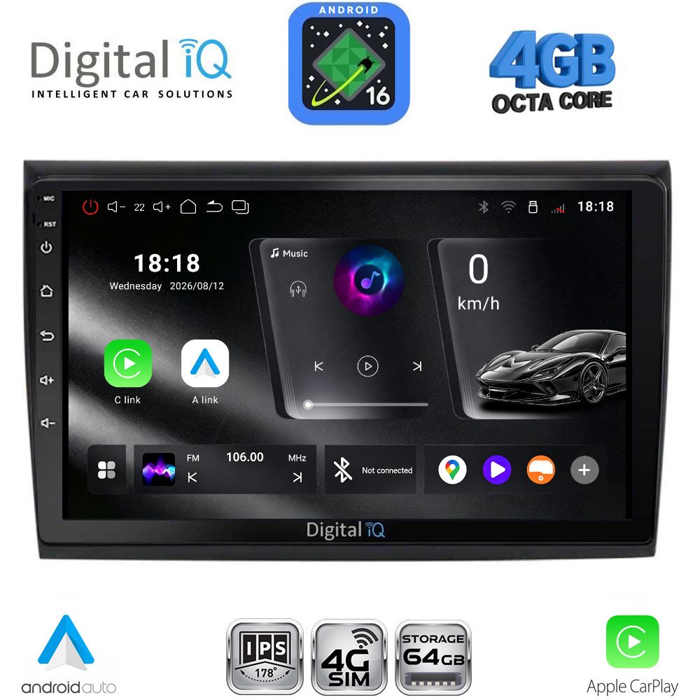 RTG6136_16 DIGITAL IQ RTG 6136_CPA (9inc) MULTIMEDIA TABLET for FIAT BRAVO mod. 2007-2019 - Image 1