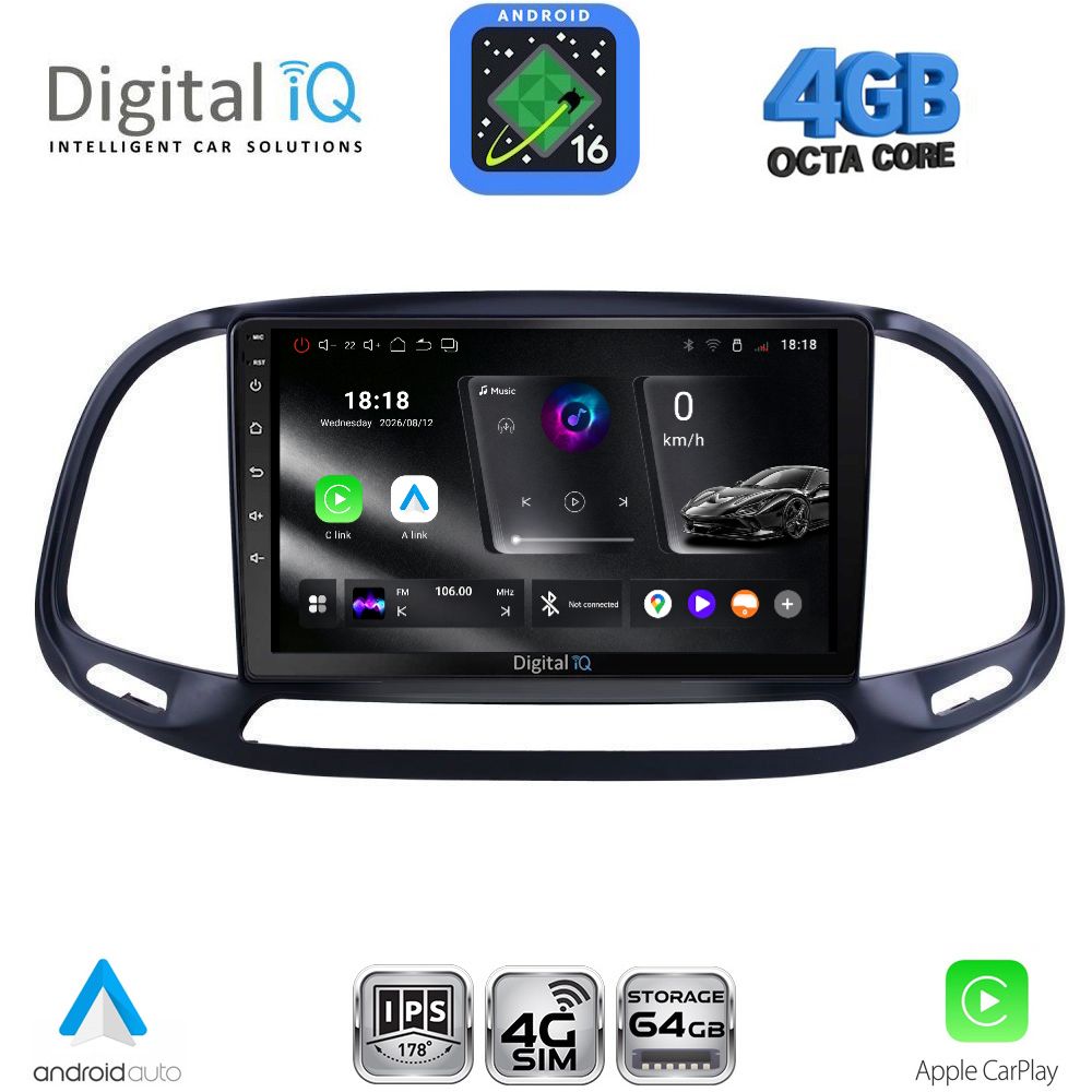 RTG6138_16 DIGITAL IQ RTG 6138_CPA (9inc) MULTIMEDIA TABLET for FIAT DOBLO – OPEL COMBO mod. 2015-2018 - Image 1