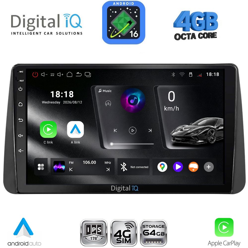 RTG6149_16 DIGITAL IQ RTG 6149_CPA DASH (9inc) MULTIMEDIA TABLET for FIAT TIPO mod. 2018-2023 - Image 1