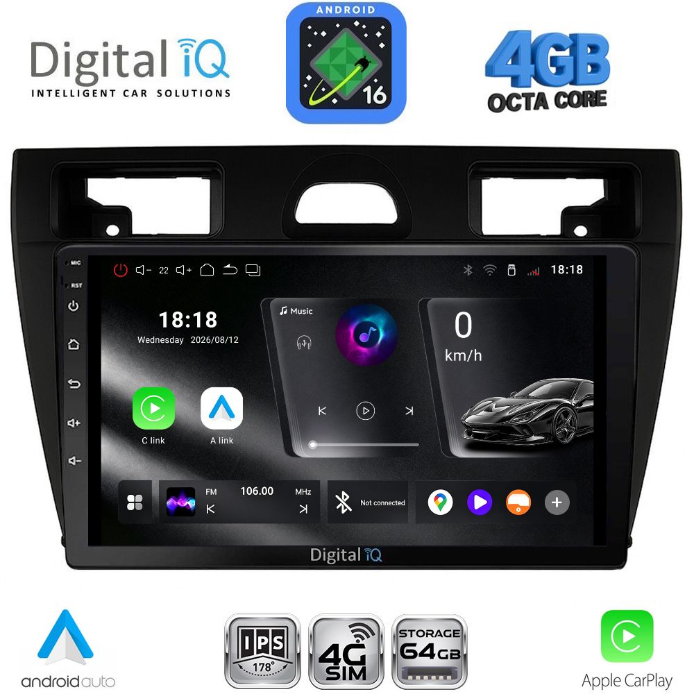 RTG6153BL_16 DIGITAL IQ RTG 6153BL_CPA (9inc) MULTIMEDIA TABLET for FORD FIESTA mod. 2005-2008 (BLACK) - Image 1