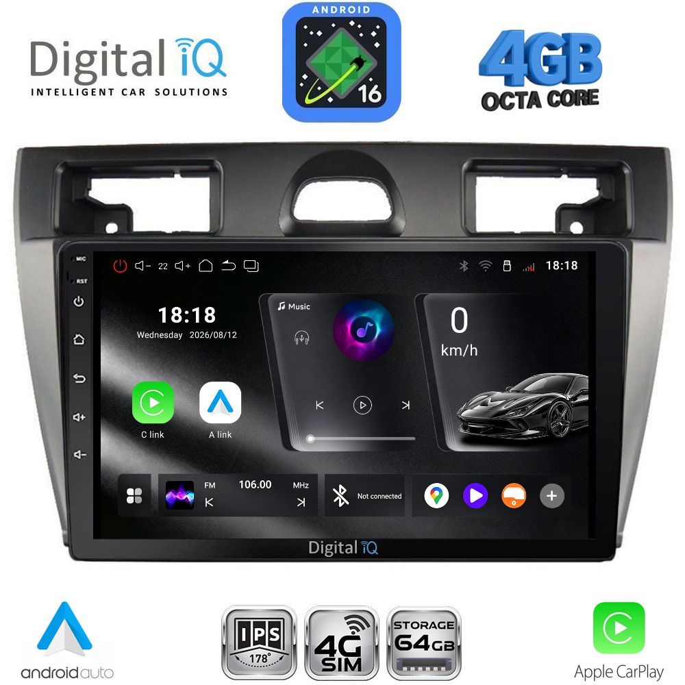 RTG6153SL_16 DIGITAL IQ RTG 6153SL_CPA (9inc) MULTIMEDIA TABLET for FORD FIESTA mod. 2005-2008 (SILVER) - Image 1