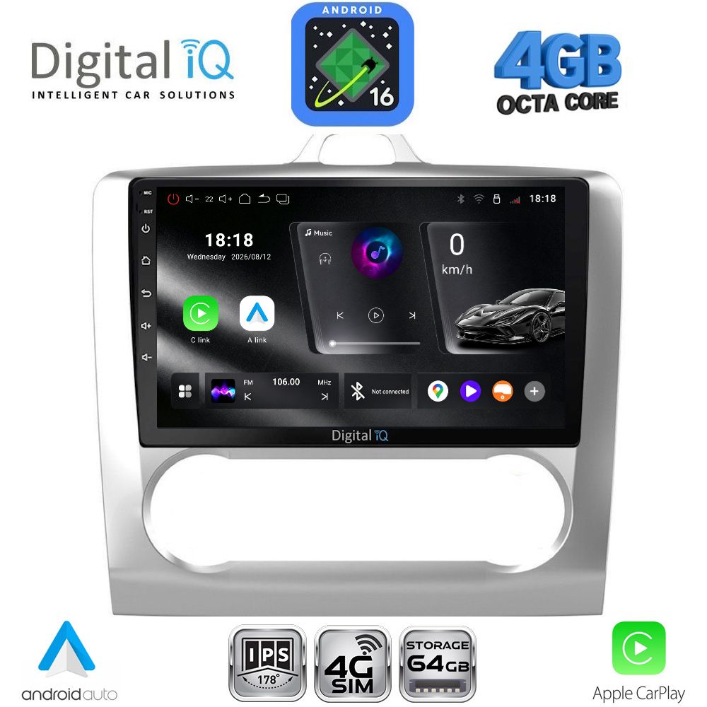 RTG6156CL_16 DIGITAL IQ RTG 6156SL_CPA CLIMA (9inc) MULTIMEDIA TABLET for FORD FOCUS mod. 2005-2012 (SILVER) - Image 1