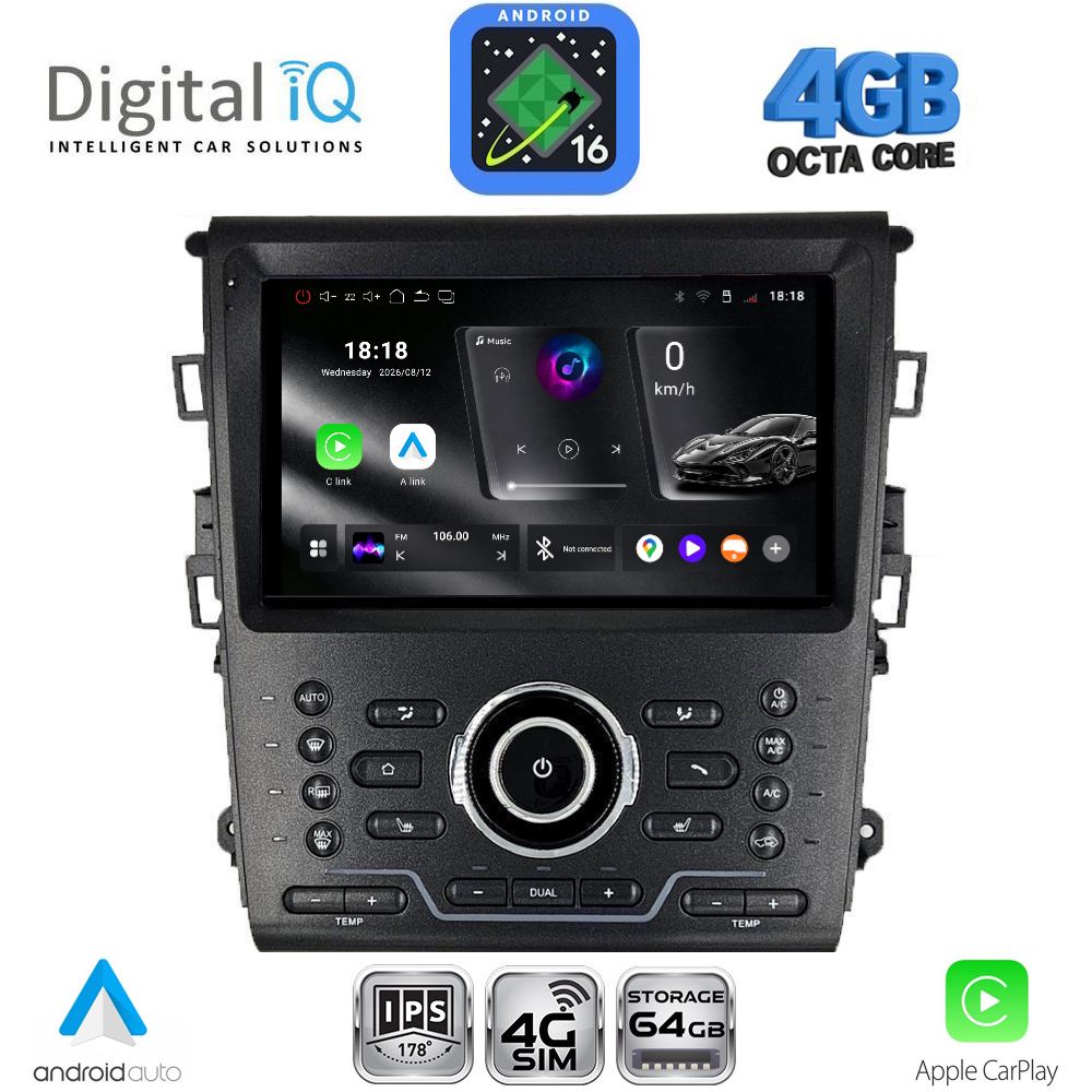 RTG6164CL_16 DIGITAL IQ RTG 6164_CPA CLIMA (9inc) MULTIMEDIA TABLET for FORD MONDEO mod. 2014-2023 - Image 1