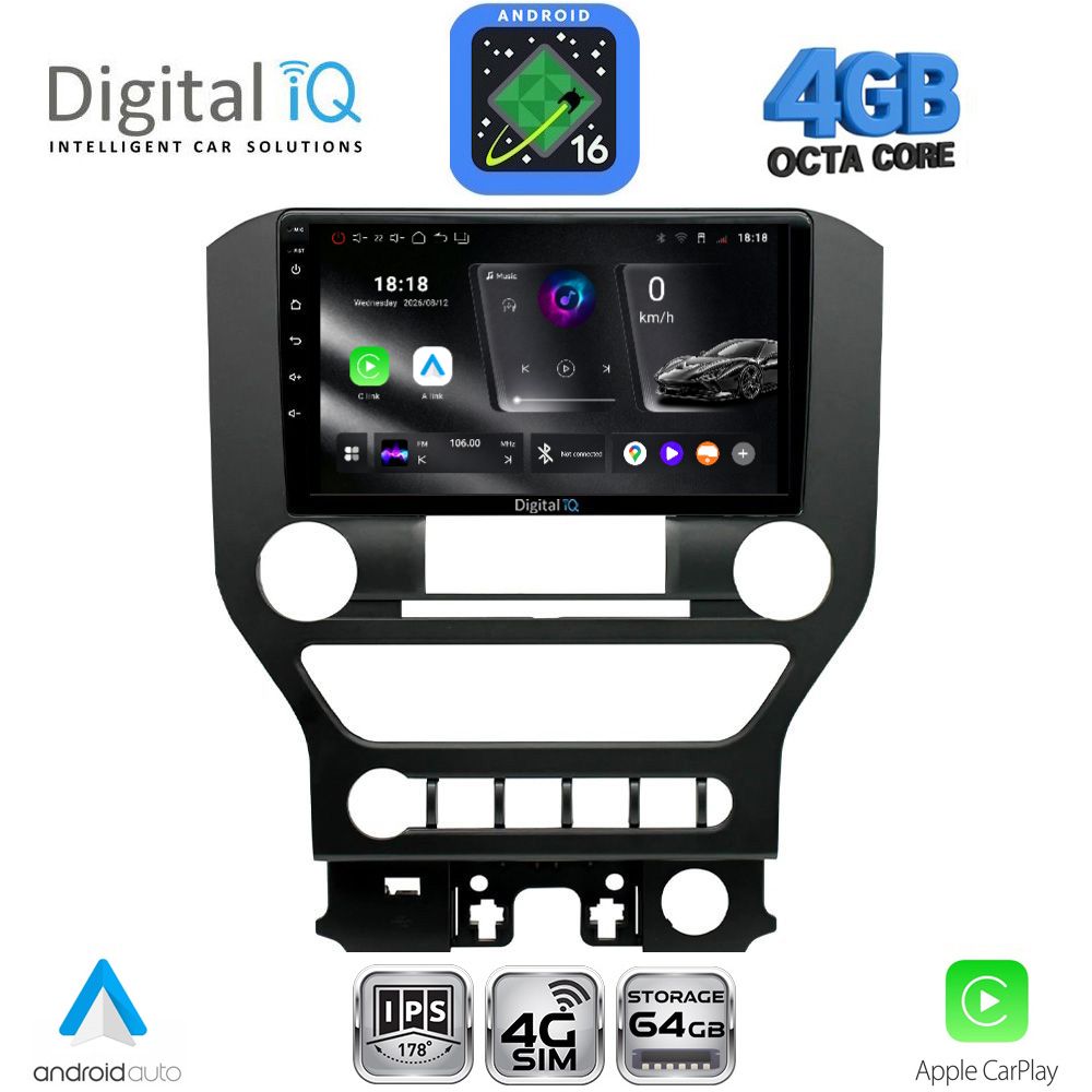 RTG6166-4BUT_16 DIGITAL IQ RTG 6166_CPA 4BUT (9inc) MULTIMEDIA TABLET for FORD MUSTANG mod. 2015-2020 - Image 1
